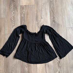 Mossimo Supply Co. Black Bell Sleeve Blouse